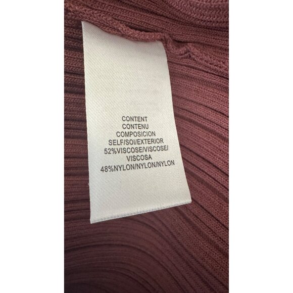 2/$30 NWT WAYF XL Ribbed Knit Midi Bodycon Dress Tie Waist Deep Mauve - Picture 13 of 15